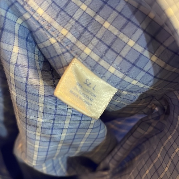 Southern Tide Button Down. Large. Mountainside windowpane. Blue. Cotton - Picture 11 of 11